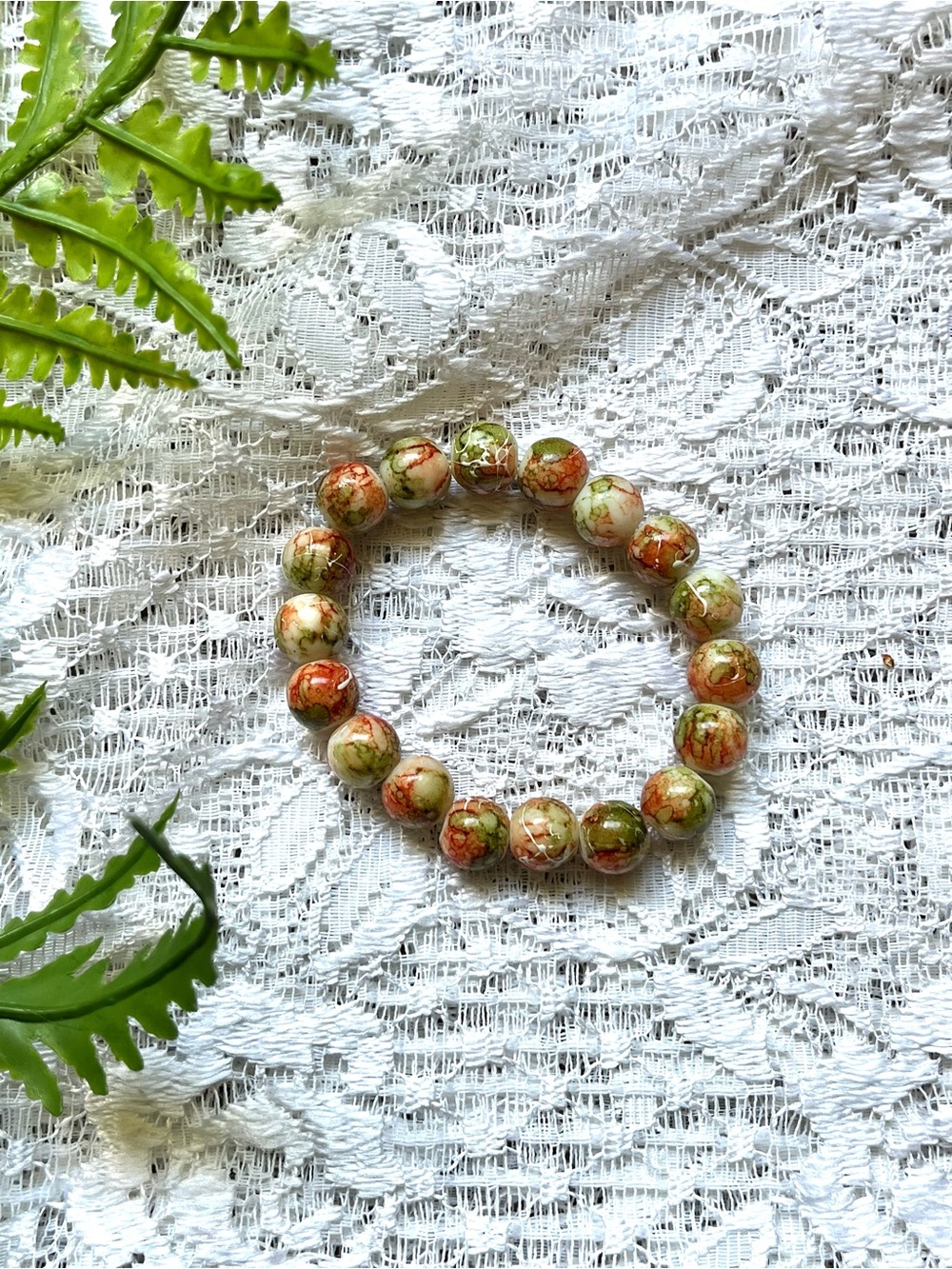 *FreeAddOn Unique Glass Beaded Stretch Bracelet